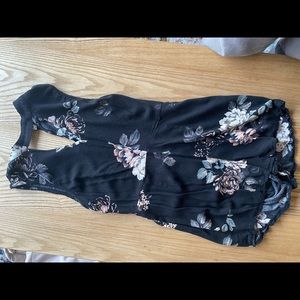 Black floral romper